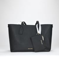 Image 1 of Michael Kors Charlie Saffiano Medium Tote with Small Zip Case - Black