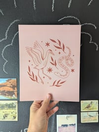 Image 1 of Crane and snake print