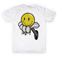 Image 1 of Melting Acid House Smiley Back Print T Shirt