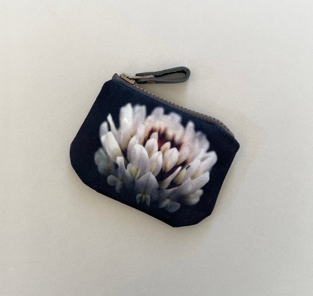 Image of Clover flower, tiny zipper purse