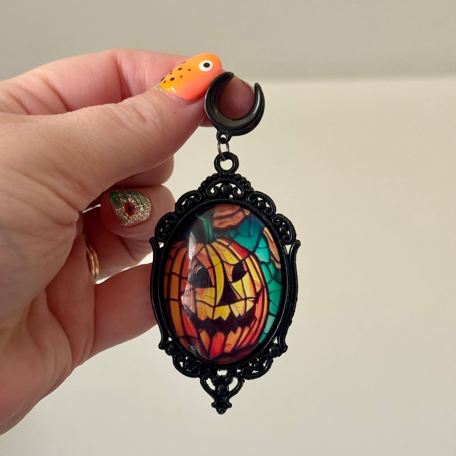 Image of Pumpkin Cameo Dangles (sizes 2g-1 1/4)