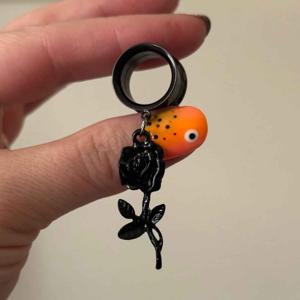 Image of Simple Black Rose Dangles (sizes 4g-2")