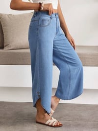 Image 2 of Flare Wide Leg Denim Pants