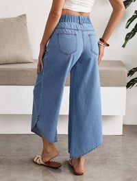 Image 3 of Flare Wide Leg Denim Pants