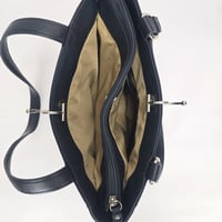 Image 10 of Giani Bernini Nappa Classic Leather Tote - Navy/Silver