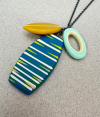 NEW blue/mustard cluster necklace