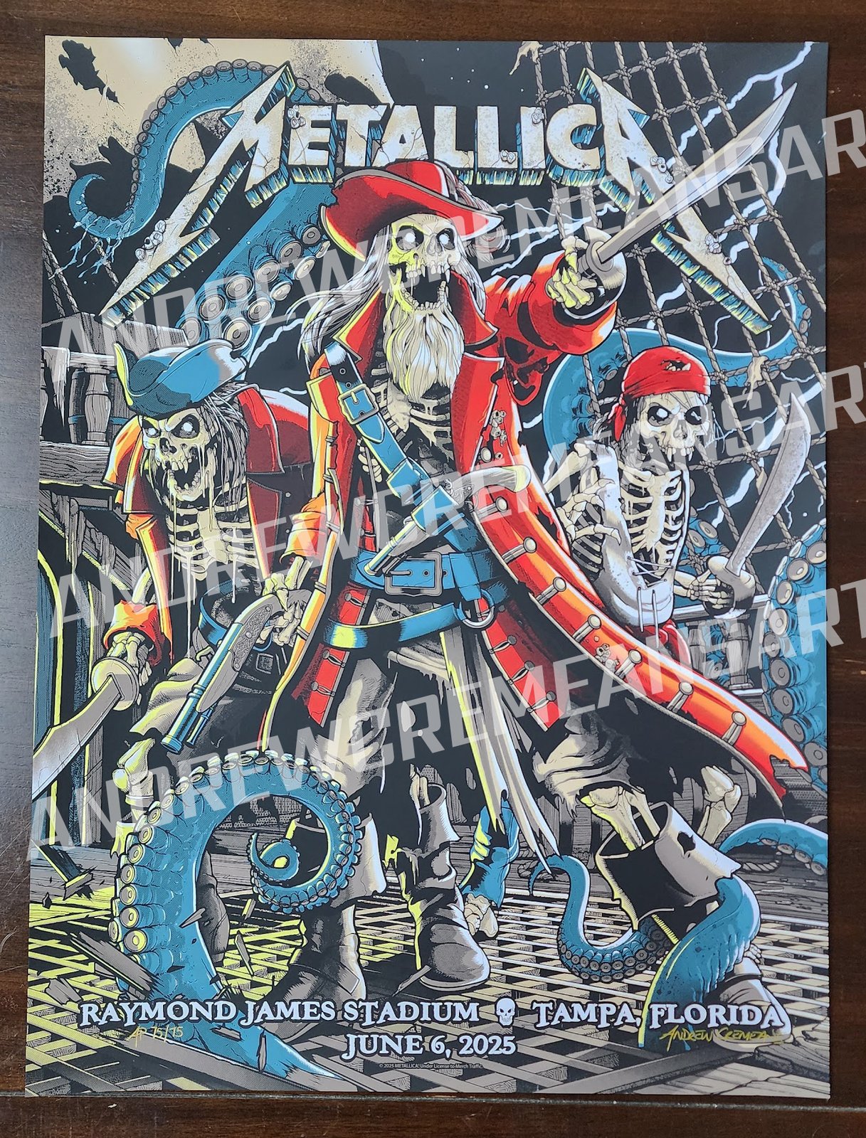 1p) FRIDAY JUNE 6th REG NON FOIL - AP METALLICA M72 TAMPA BAY