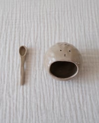 Image 1 of Salt Pig with handmade spoon  