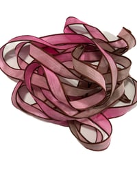 Image 1 of 1PC. CHERRY BLOSSOM 42" hand dyed wrist wrap bracelet silk ribbon//Yoga wrist wrap bracelet ribbon