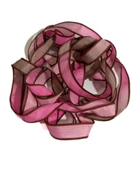 Image 2 of 1PC. CHERRY BLOSSOM 42" hand dyed wrist wrap bracelet silk ribbon//Yoga wrist wrap bracelet ribbon
