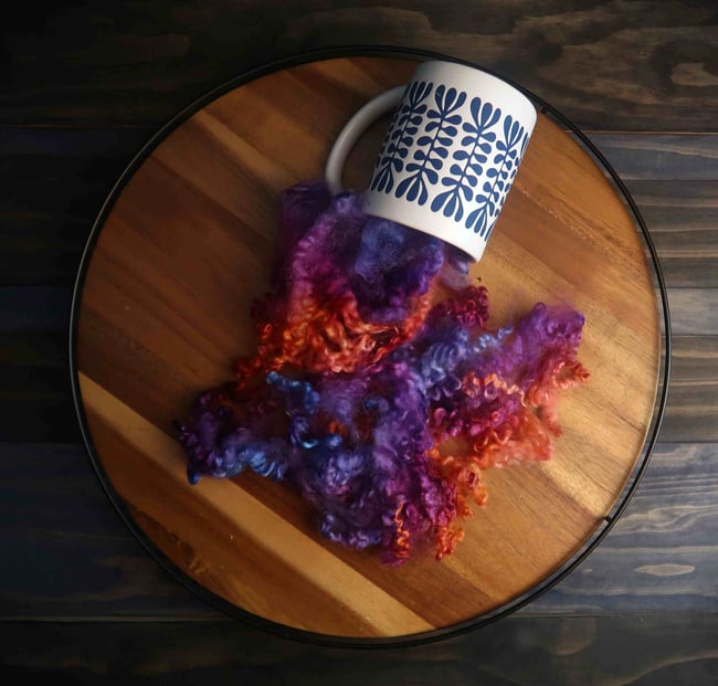 Paper Airplane Skies Border Leicester Locks - 1oz Bundles