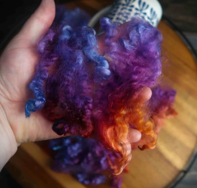 Paper Airplane Skies Border Leicester Locks - 1oz Bundles