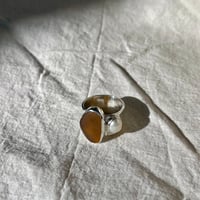 Image 2 of AMBER/PEARL ARMOUR RING (M)