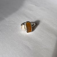 Image 1 of AMBER/PEARL SIREN RING (T)