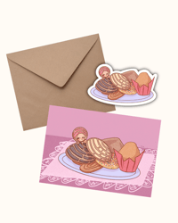 Image 1 of Peekaboo Concha Postcard + Sticker Bundle 