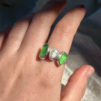 Image 2 of PEARL/GREEN NYMPH RING (R)