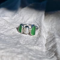 Image 3 of PEARL/GREEN NYMPH RING (R)