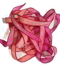 Image 1 of 1PC. ISLAND FLOWER 42" hand dyed wrist wrap bracelet silk ribbon//Yoga wrist wrap bracelet ribbon