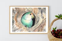 Image 2 of The Rough with the Smooth - Lovebird Original Colored Pencil Portrait