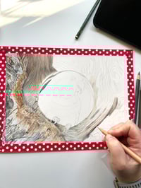 Image 5 of The Rough with the Smooth - Lovebird Original Colored Pencil Portrait