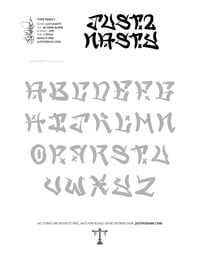 Image 4 of Just2nasty (1 style) - Custom Font by Justified Ink
