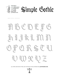 Image 5 of Simple Gothic (2 styles) - Custom Font by Justified Ink