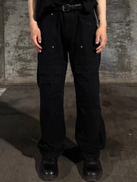 Image 3 of DOUBLE KNEE CARGOS (BLACK)