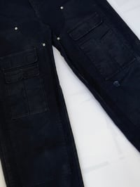 Image 2 of DOUBLE KNEE CARGOS (BLACK)