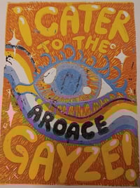 Aroace Gayze! Linocut Print 