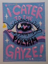 POLYAM Gayze! Linocut Print 