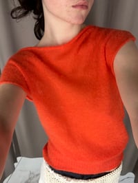 Image 1 of Knitted angora top Luna in coral 