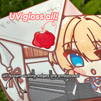 Image 3 of Violet Evergarden Embossed + UV oil Letter Badge 💌 (B-GRADE ONLY)