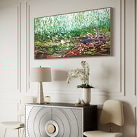 Image 8 of 'Lilies by the creek' - 155x77cm, Framed