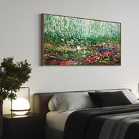 Image 10 of 'Lilies by the creek' - 155x77cm, Framed