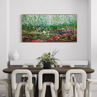 Image 12 of 'Lilies by the creek' - 155x77cm, Framed