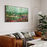 Image 9 of 'Lilies by the creek' - 155x77cm, Framed