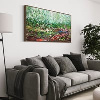 Image 14 of 'Lilies by the creek' - 155x77cm, Framed