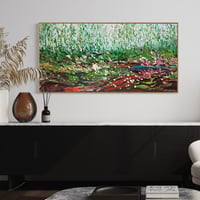 Image 13 of 'Lilies by the creek' - 155x77cm, Framed