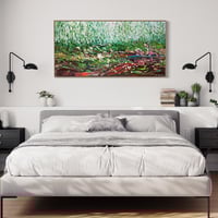 Image 15 of 'Lilies by the creek' - 155x77cm, Framed
