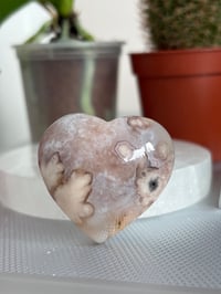 Image 1 of Flower Agate Heart