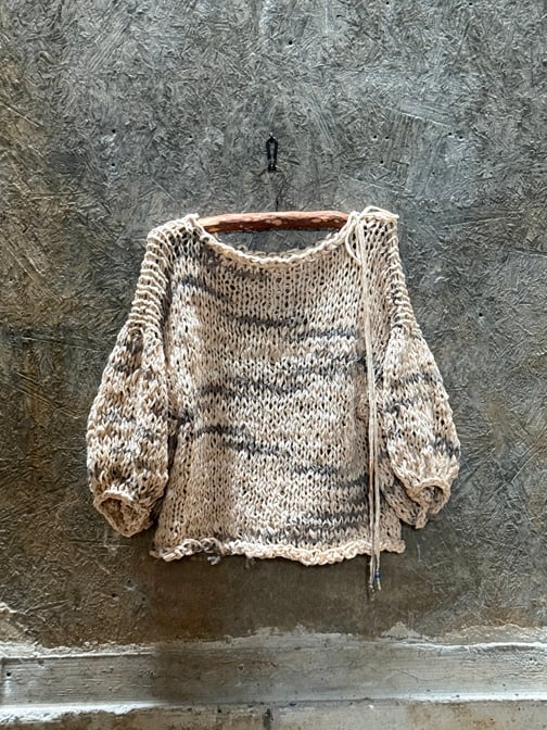 Image of Hand-knit cotton sweater