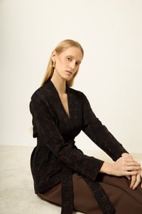 Image 1 of CARDIGAN MARYLIN GEOMAC MULTI NERO