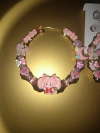 Image 2 of Sailor Moon (Chibiusa) Custom Bamboo Earrings 