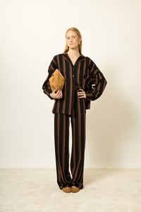 Image 2 of PANTALONE POLINESIA RIGHE NERO