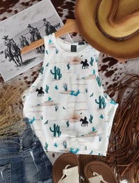 Image 2 of Desert Print Spaghetti and Tanks