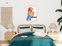 Image 2 of Red Macaw - Print of an Original Colored Pencil Bird Portrait