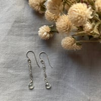 Image 1 of Natural Gray Moonstone Tiny Teardrop Sterling Silver Earrings
