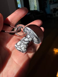 Image 2 of White and black opal cluster gazer mushroom Pendy