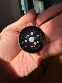 Image 3 of White and black opal cluster gazer mushroom Pendy