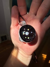 Image 4 of White and black opal cluster gazer mushroom Pendy